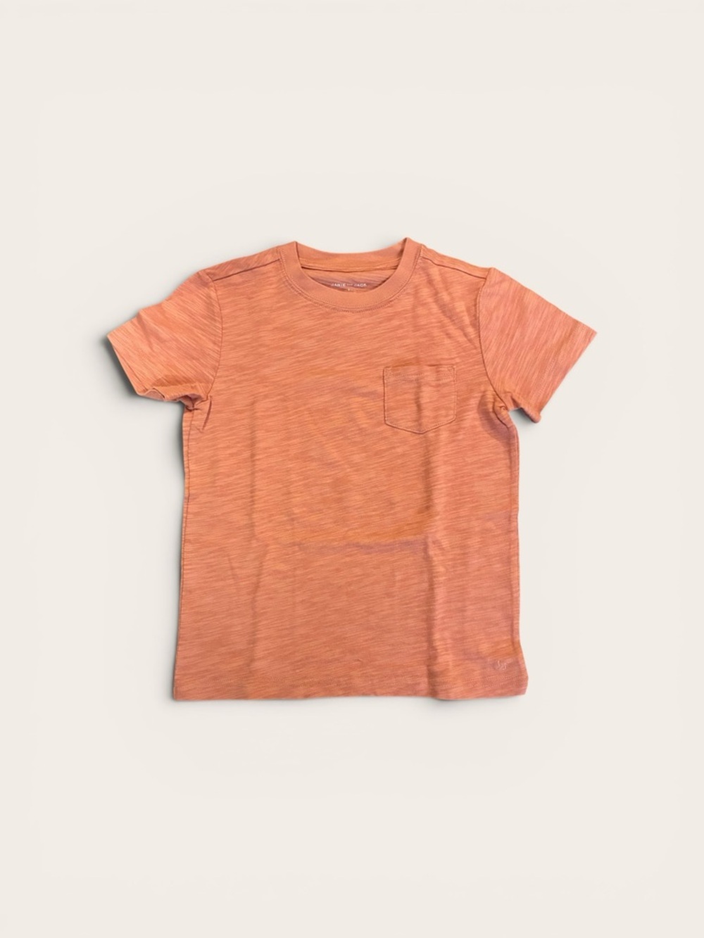NWT-  Janie and Jack Deep Coral Short Sleeve Pocket Tee (Unisex)